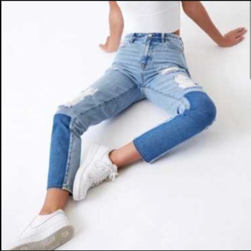 Pacsun Light and Medium Ripped Mom Jeans